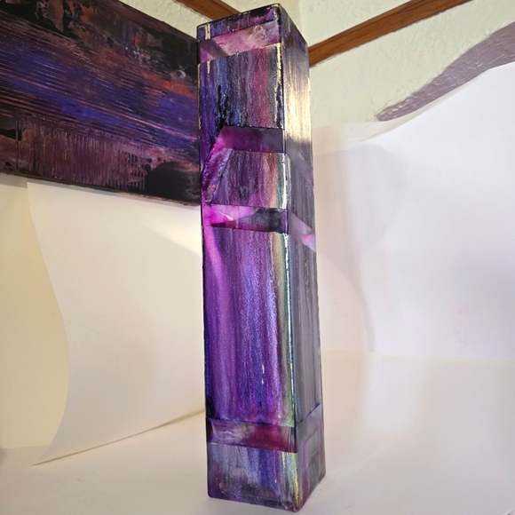 Hand Crafted Other - HANDCRAFTED Upcycled Glass Vase HANDPAINTED Tabletop Art Decor Countertop Decor